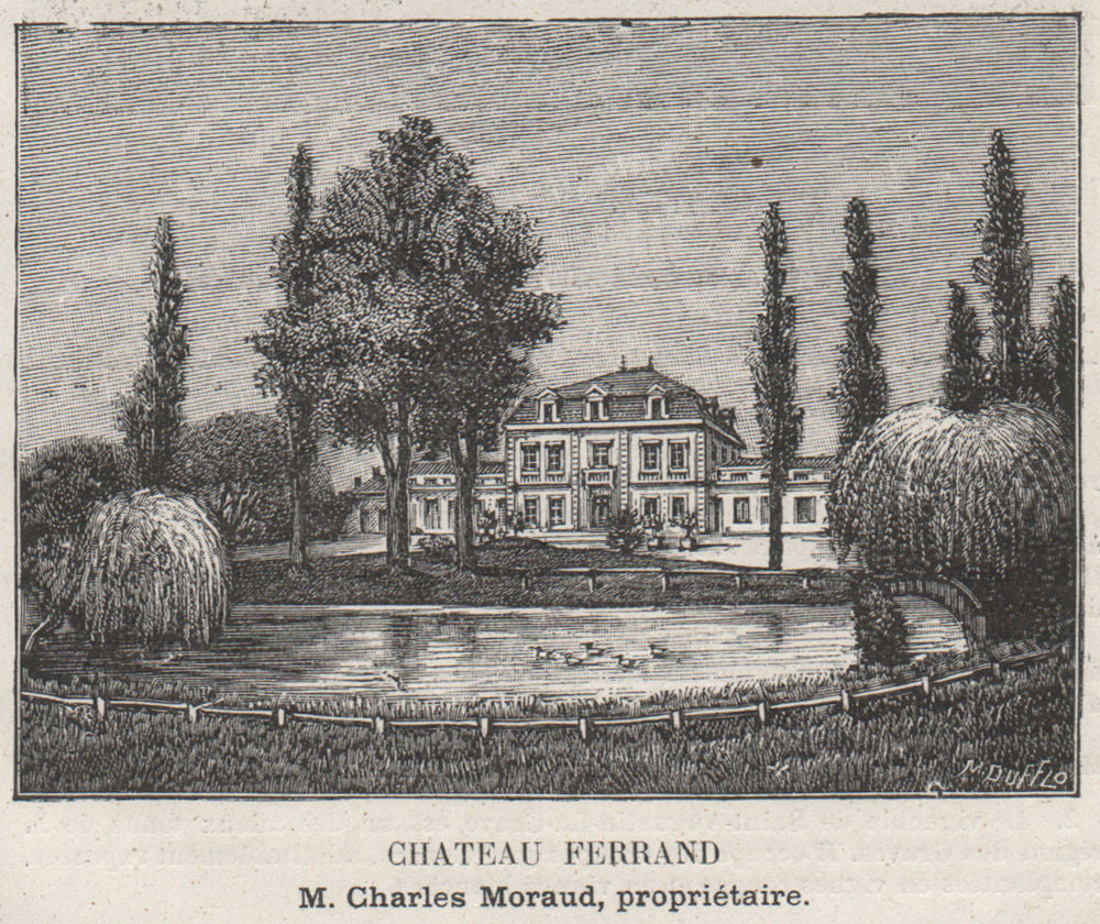 GRAVES. MARTILLAC. Chateau Ferrand. Moraud. Bordeaux. SMALL 1908 old print